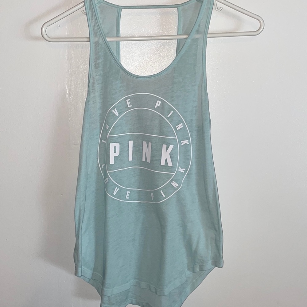Victorias Secret Pink Women’s Light Blue Tank Top (XS)